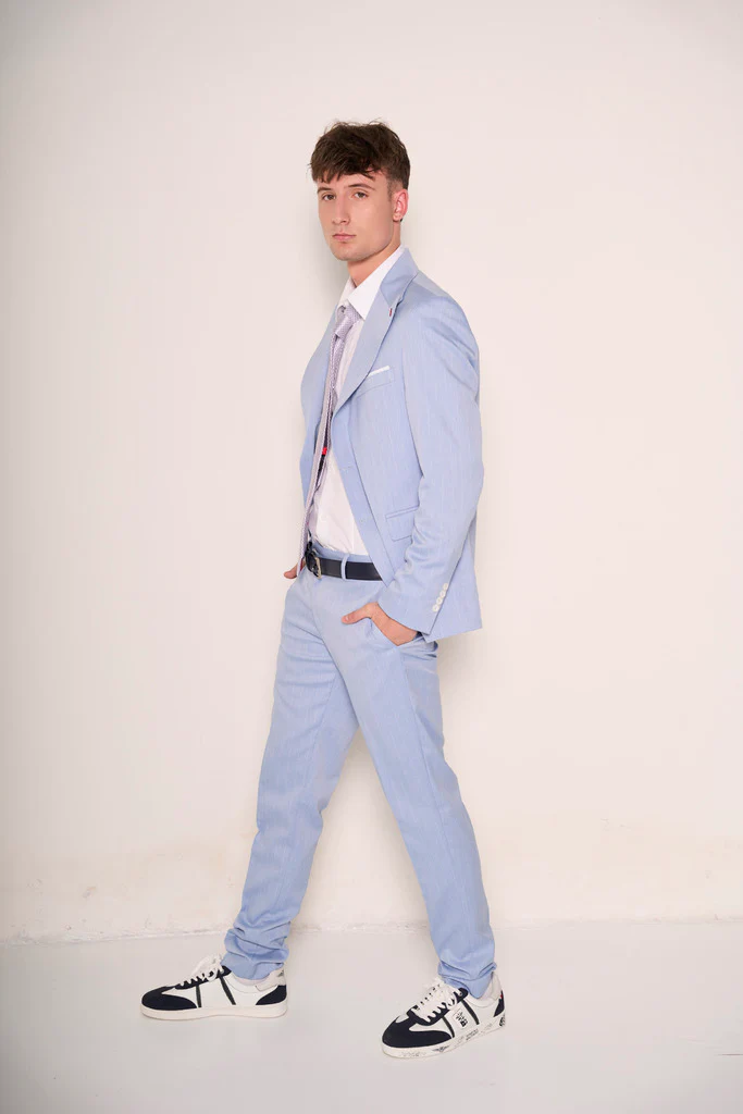 Sneakers bianche e blu "Marina Militare" con dettagli grafici - immagine 4