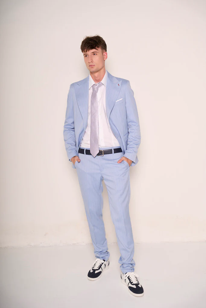 Sneakers bianche e blu "Marina Militare" con dettagli grafici