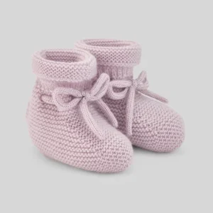 SCARPINE NEONATO IN LANA MALVA PAZ RODRIGUEZ