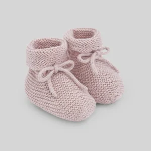 SCARPINE NEONATO IN LANA ROSA PALO PAZ RODRIGUEZ