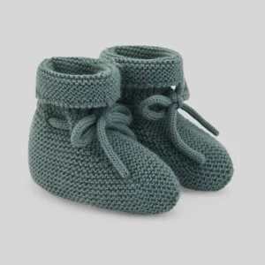 SCARPINE NEONATO IN LANA VERDE ABETO PAZ RODRIGUEZ