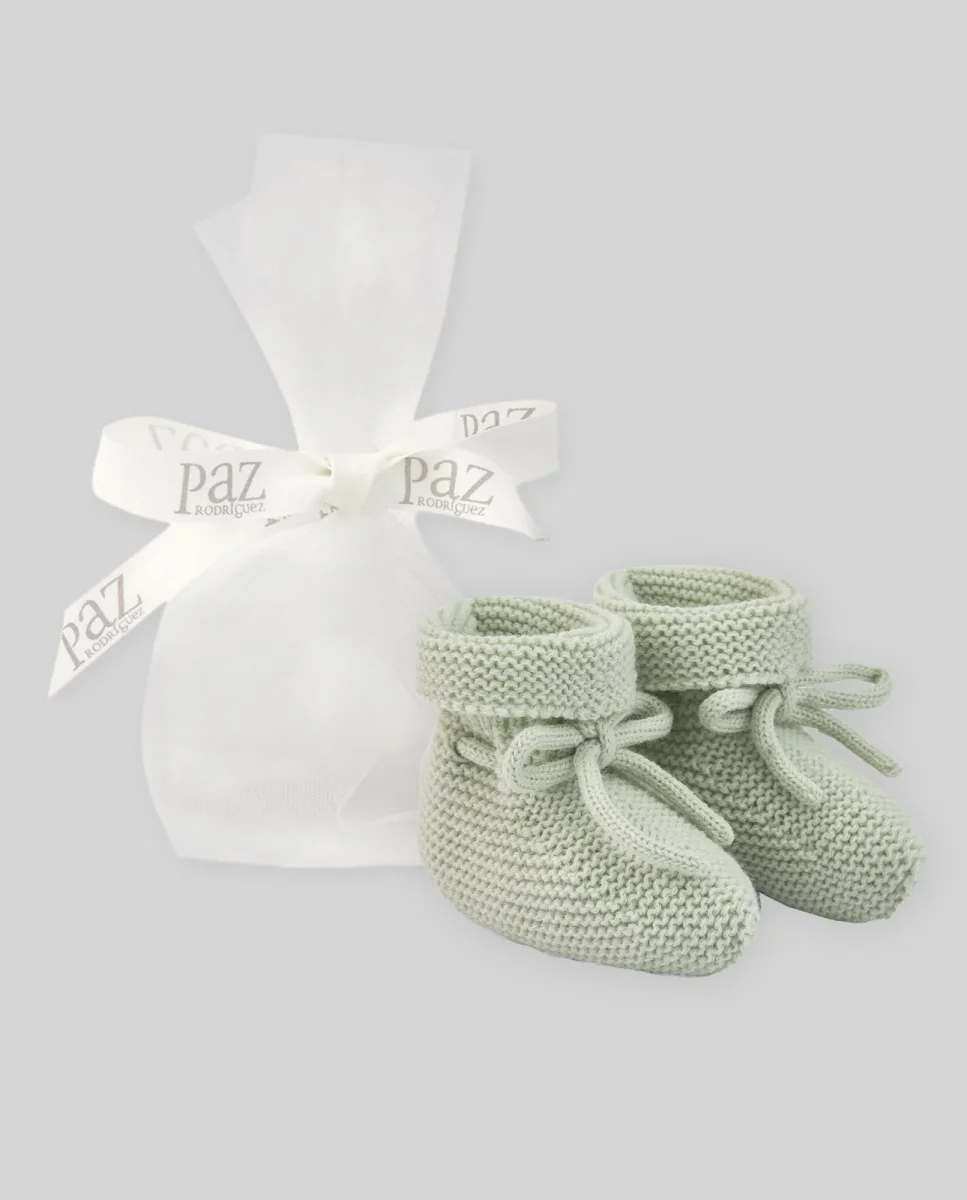 SCARPINE NEONATO IN LANA VERDE PALO PAZ RODRIGUEZ - immagine 3