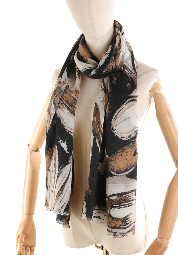Sciarpa Donna – Fantasia Astratta, Leggera e Morbida