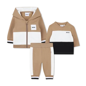 SET DI 3PZ FELPA-PANTALONE E T-SHIRT TRICOLORE HUGO BOSS