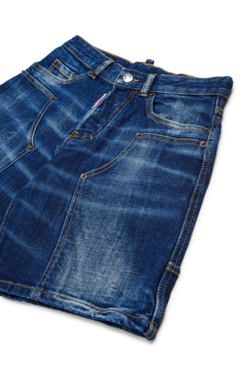 SHORTS IN DENIM BLU SCURO DSQUARED2 - immagine 4