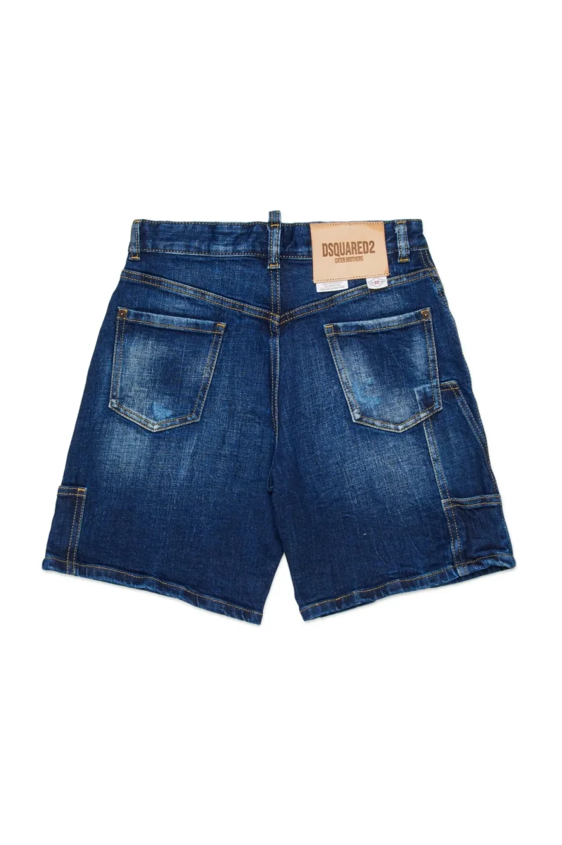 SHORTS IN DENIM BLU SCURO DSQUARED2 - immagine 3