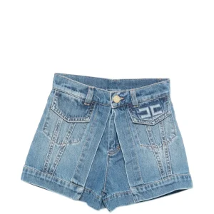 SHORTS IN DENIM CON LOGO IN RILIEVO ELISABETTA FRANCHI