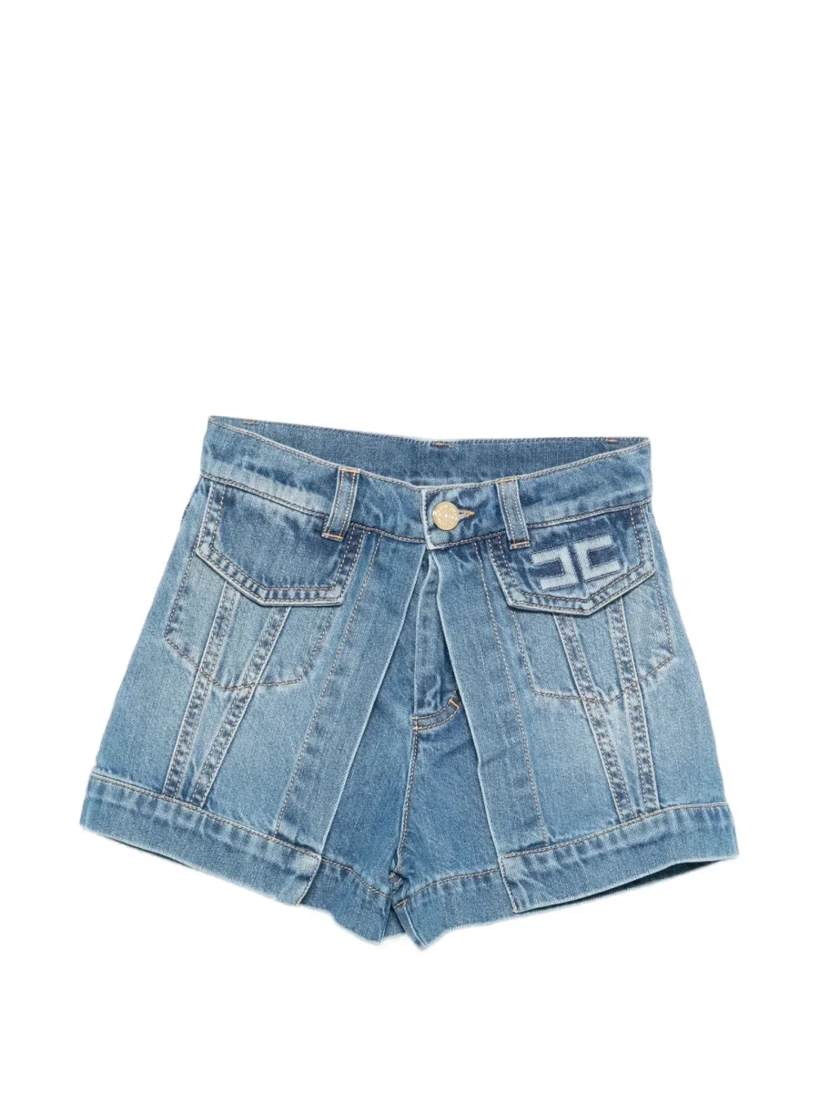 SHORTS IN DENIM CON LOGO IN RILIEVO ELISABETTA FRANCHI