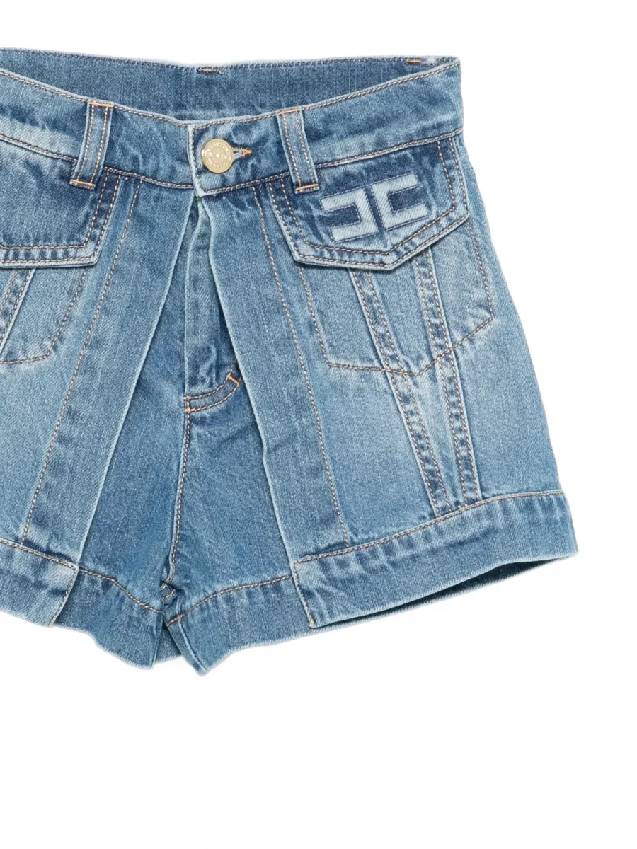 SHORTS IN DENIM CON LOGO IN RILIEVO ELISABETTA FRANCHI - immagine 4