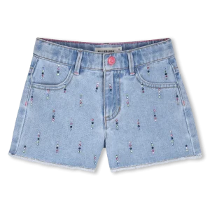 SHORTS IN DENIM CON STRASS MULTICOLOR
