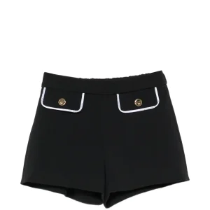 SHORTS NERO CON FINTE TASCHE E BOTTONI IN ORO ELISABETTA FRANCHI