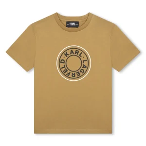 T-SHIRT BEIGE CON LOGO KARL LAGERFELD