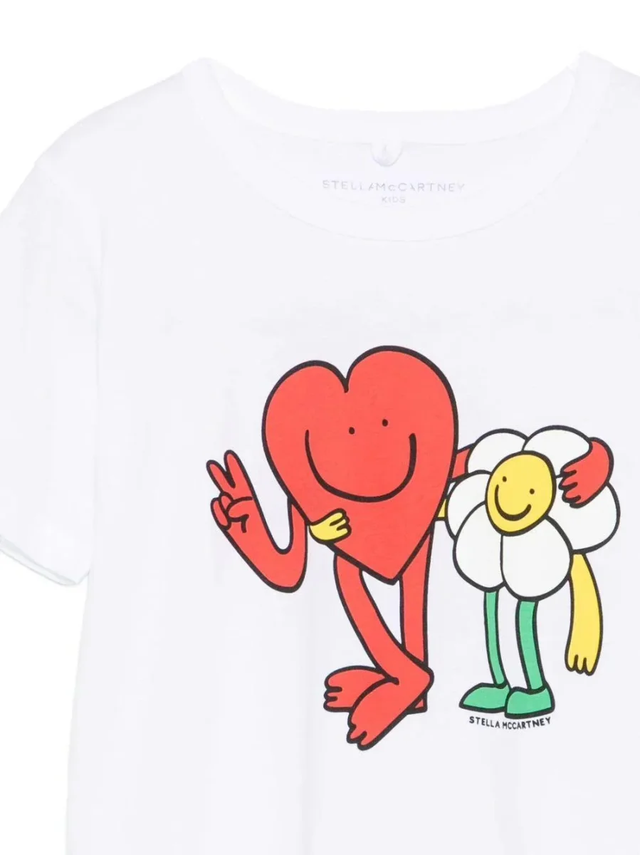 T-SHIRT BIANCA CON CUORE E FIORE STELLA MCCARTNEY - immagine 4