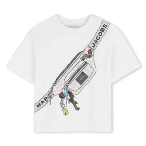 T-SHIRT BIANCA CON FANTASIA DEL MARSUPIO LOGATO MARC JACOBS