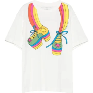 T-SHIRT BIANCA CON FANTASIA MULTICOLORE STELLA MCCARTNEY