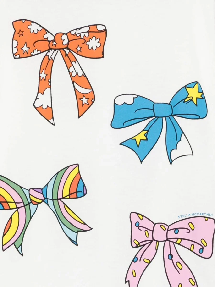 T-SHIRT BIANCA CON FIOCCHI COLORATI STELLA MCCARTNEY - immagine 3