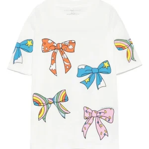 T-SHIRT BIANCA CON FIOCCHI COLORATI STELLA MCCARTNEY
