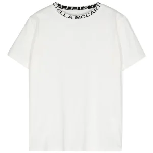 T-SHIRT BIANCA CON GIROCOLLO RICAMATO STELLA MCCARTNEY