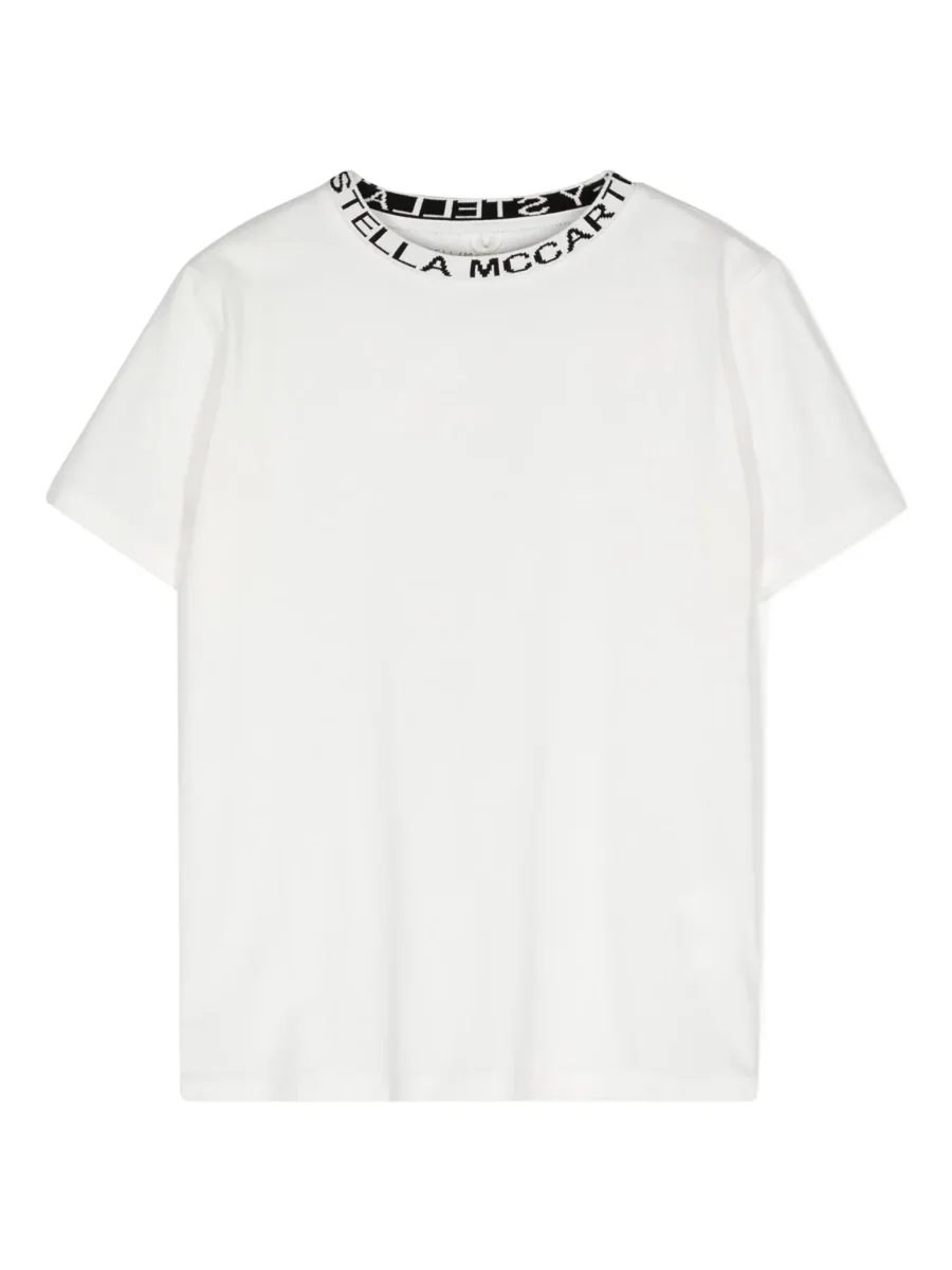 T-SHIRT BIANCA CON GIROCOLLO RICAMATO STELLA MCCARTNEY