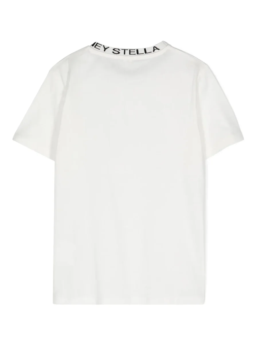 T-SHIRT BIANCA CON GIROCOLLO RICAMATO STELLA MCCARTNEY - immagine 3