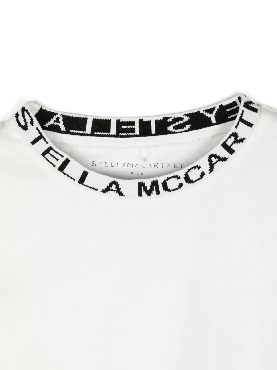 T-SHIRT BIANCA CON GIROCOLLO RICAMATO STELLA MCCARTNEY - immagine 4