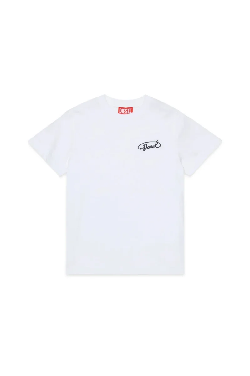 T-SHIRT BIANCA CON LOGO CORSIVO NERO DIESEL - immagine 2
