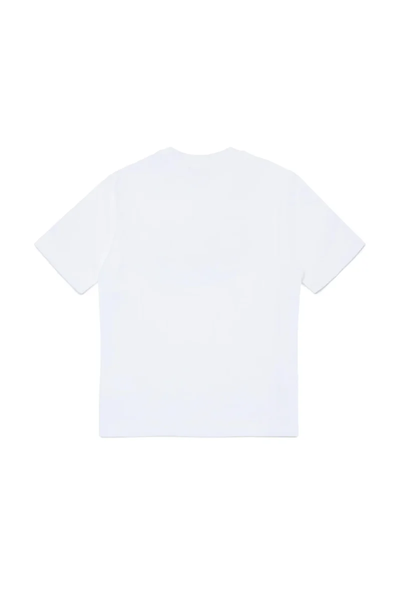 T-SHIRT BIANCA CON LOGO DIESEL NERO - immagine 3