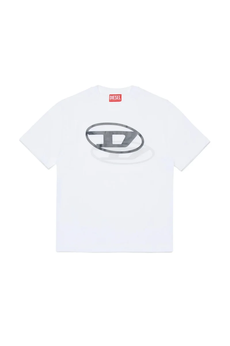 T-SHIRT BIANCA CON LOGO DIESEL NERO - immagine 2