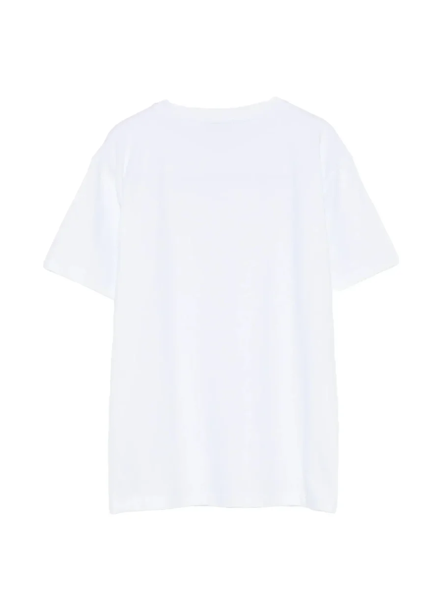 T-SHIRT BIANCA CON LOGO GOMMATO BEIGE DONDUP - immagine 3