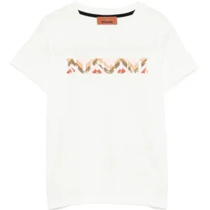 T-SHIRT BIANCA CON LOGO MULTICOLOR MISSONI