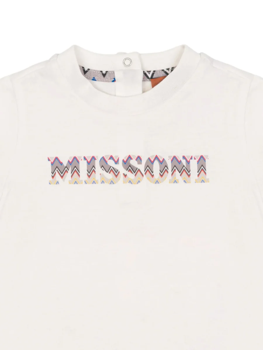 T-SHIRT BIANCA CON LOGO MULTICOLORE MISSONI - immagine 4