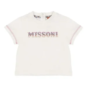 T-SHIRT BIANCA CON LOGO MULTICOLORE MISSONI