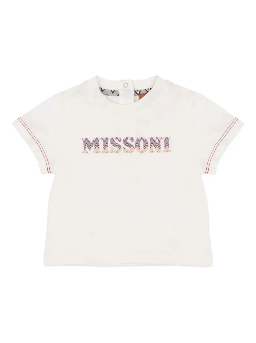 T-SHIRT BIANCA CON LOGO MULTICOLORE MISSONI