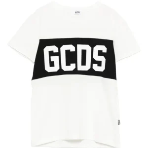 T-SHIRT BIANCA CON LOGO NERO GCDS