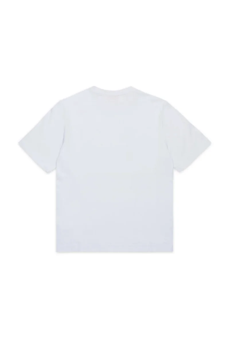 T-SHIRT BIANCA CON LOGO NERO IN RILIEVO DIESEL - immagine 3