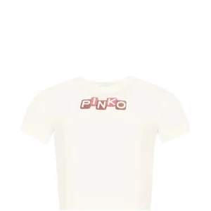 T-SHIRT BIANCA CON LOGO PINKO