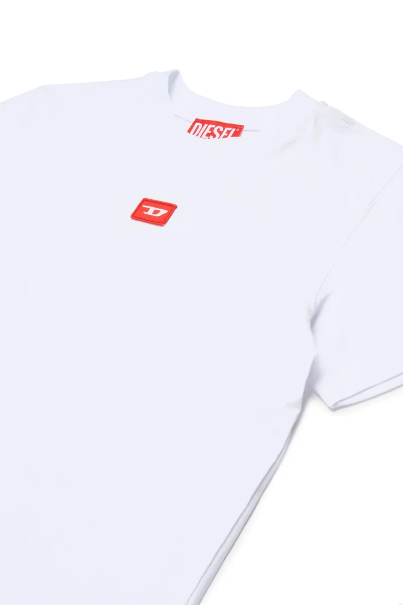 T-SHIRT BIANCA CON LOGO ROSSO DIESEL - immagine 4
