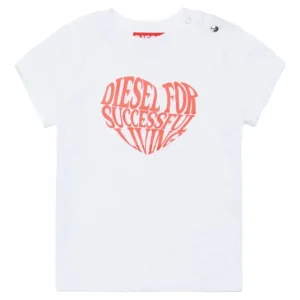 T-SHIRT BIANCA CON LOGO ROSSO DIESEL FOR SUCCESSFULL LIVING