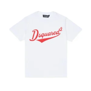 T-SHIRT BIANCA CON LOGO ROSSO DSQUARED2