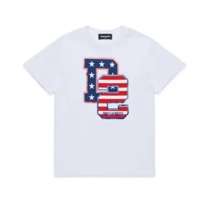 T-SHIRT BIANCA CON LOGO USA DSQUARED2