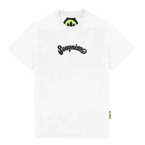 T-SHIRT BIANCA CON SCRITTA SCUGNIZZO NERA BARROW