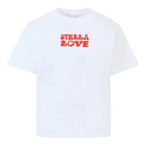 T-SHIRT BIANCA CON SCRITTA STELLA LOVE STELLA MCCARTNEY