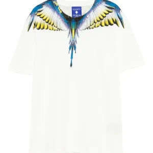 T-SHIRT BIANCA CON STAMPA ALI MULTICOLOR MARCELO BURLON