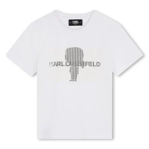 T-SHIRT BIANCA CON STAMPA KARL LAGERFELD