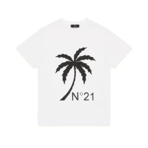 T-SHIRT BIANCA CON STAMPA N21