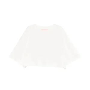 T-SHIRT BIANCA IN ORGANZA SUL RETRO LOGATA ELISABETTA FRANCHI