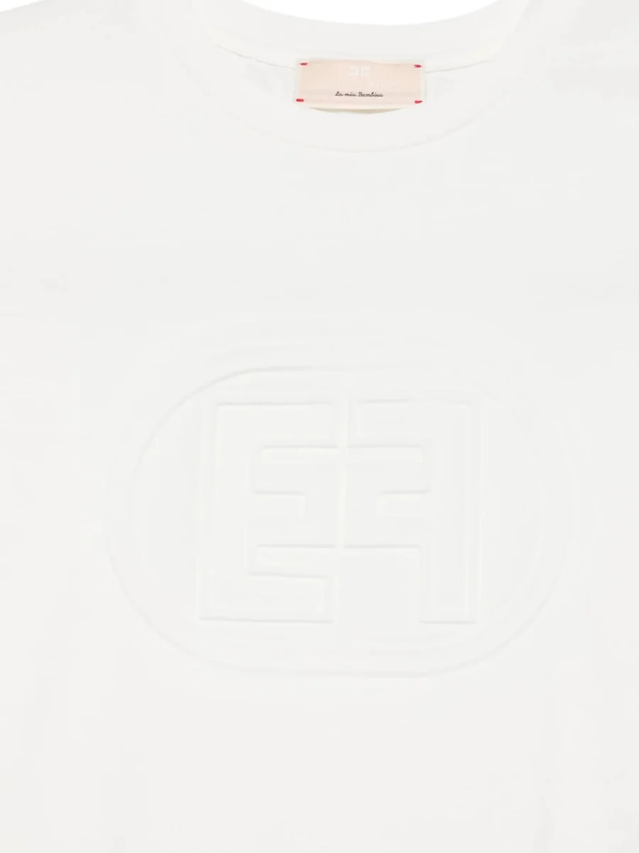 T-SHIRT BIANCA PER NEONATA CON LOGO RICAMATO ELISABETTA FRANCHI - immagine 4