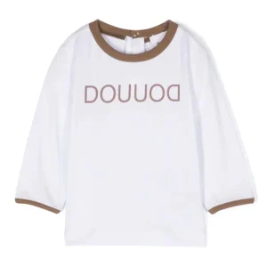 T-SHIRT BIANCA/MARRONE DOUUOD