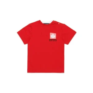 T-SHIRT BICOLOR CON GRAFICA LEAF DSQUARED2