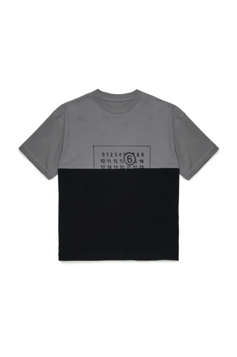 T-SHIRT BICOLORE GRIGIA/NERA MAISON MARGIELA - immagine 2